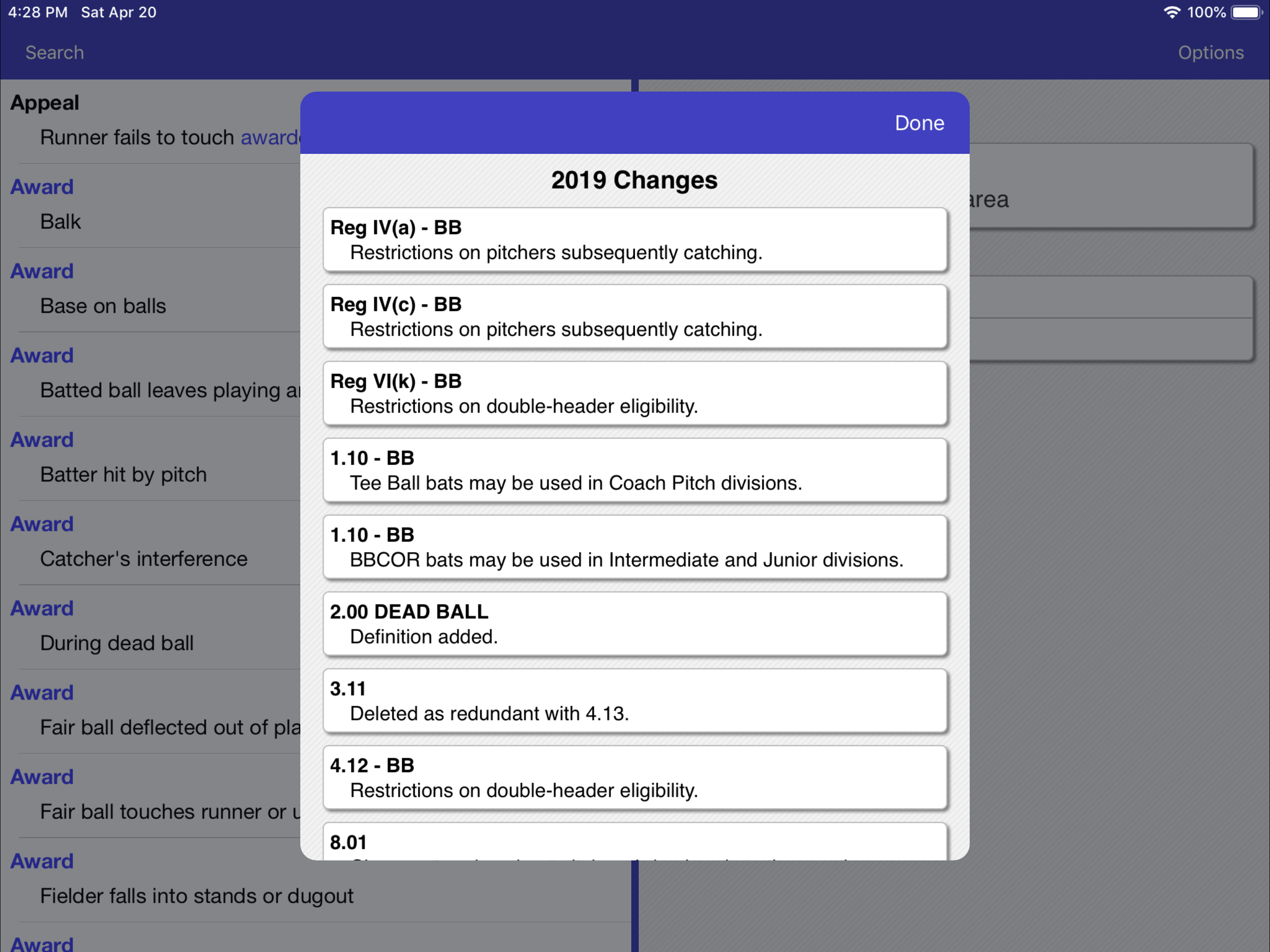 LLUmpires.com Rules Index 2019 screenshot 4