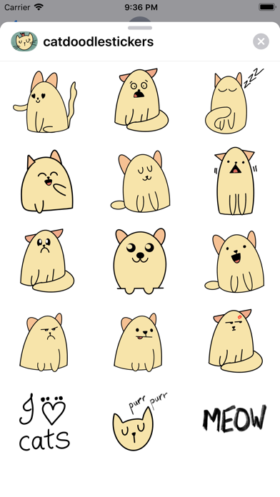 Screenshot #1 pour Cat Doodle Stickers
