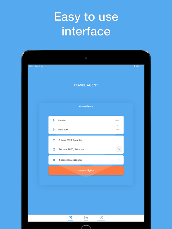 my Travel Agent - Easy flights iPad screenshot 7 - Travel app