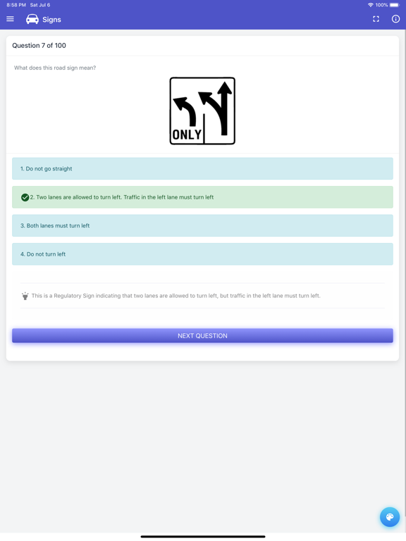 Nebraska DMV Permit Test iPad screenshot