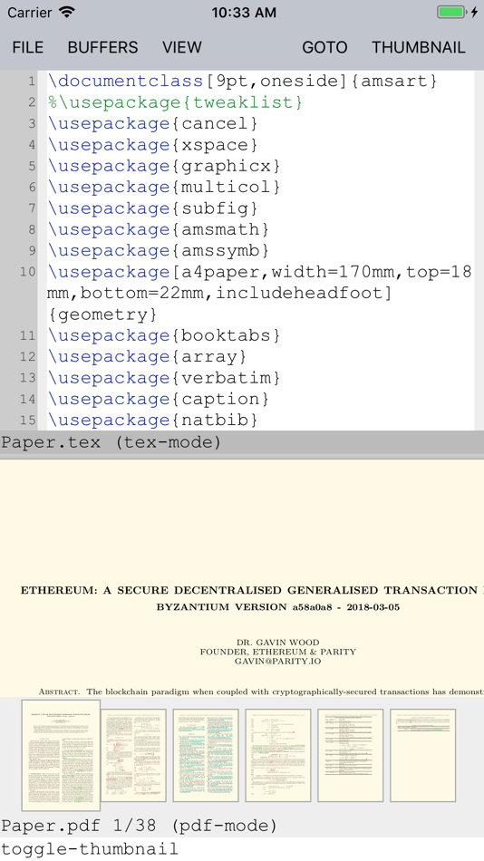 #2. TeX Writer - LaTeX On The Go (iOS) 由: 潮激 李