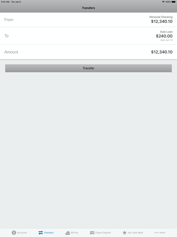 Needham Bank Mobile Banking iPad screenshot 6 - Finance app