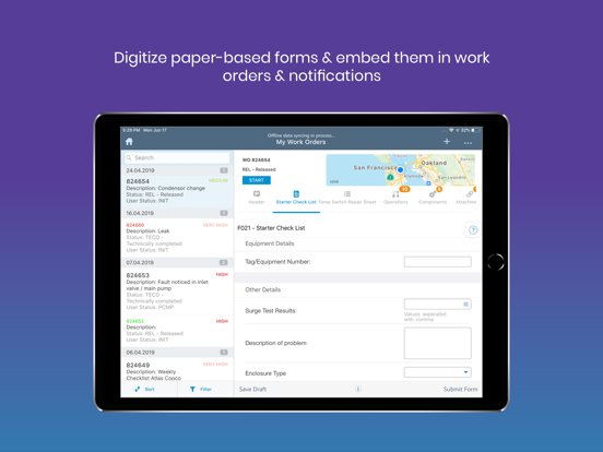 mWorkOrder iPad screenshot