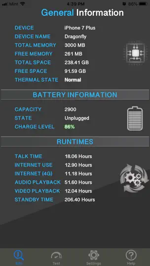 Capture d'écran de Amperes 3 - Battery Life Info sur iPhone 1