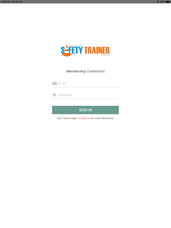 Seven Minute Safety Trainer iPad screenshot 1 - Business app