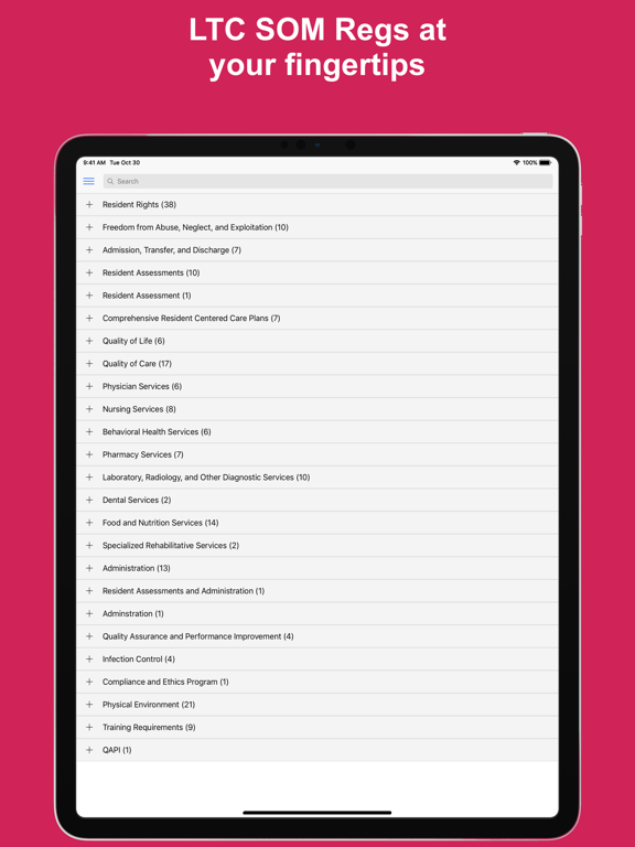 LTC SOM Regs iPad screenshot 1 - Medical app