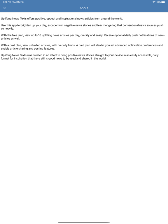 Uplifting News iPad screenshot 5 - News app