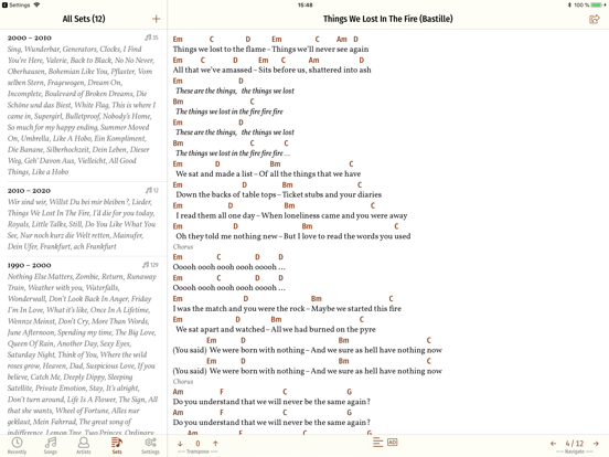 Song Book Pro iPad app afbeelding 5
