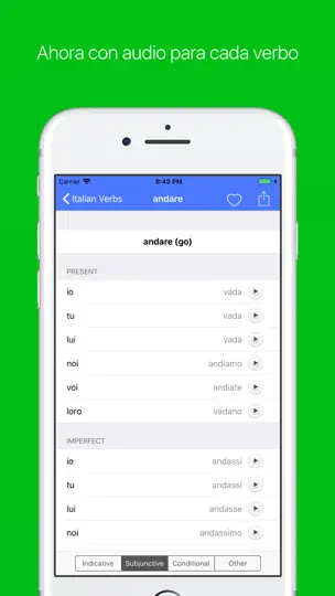 Captura de pantalla de Los Verbos Italianos en iPhone 1
