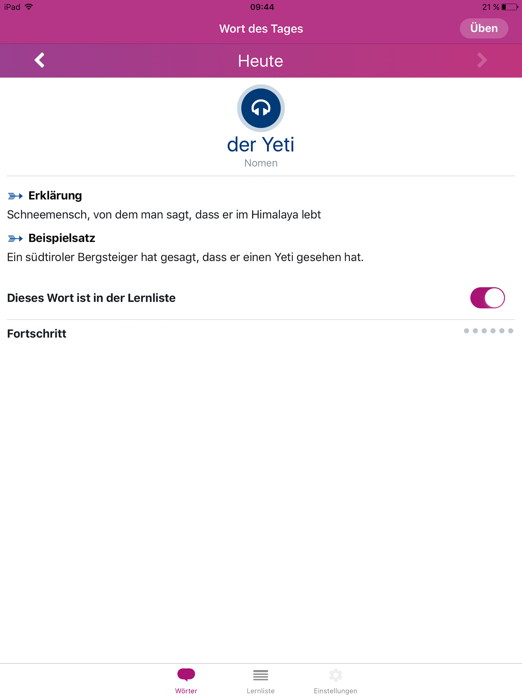 Wort des Tages: Deutsch screenshot 3