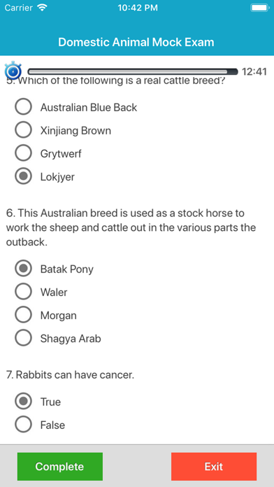 screenshot of Domestic Animals Quiz 6