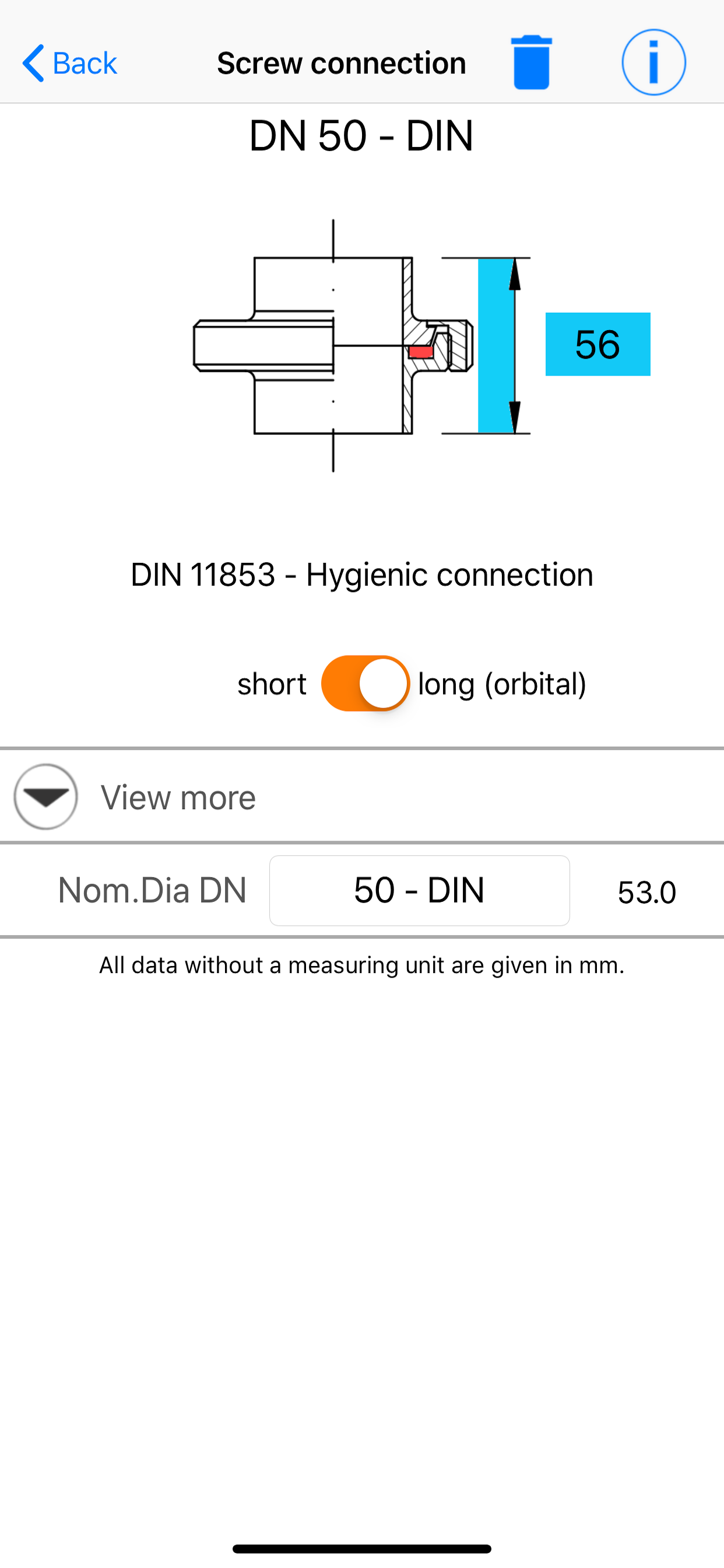Hygienic Tube App DIN