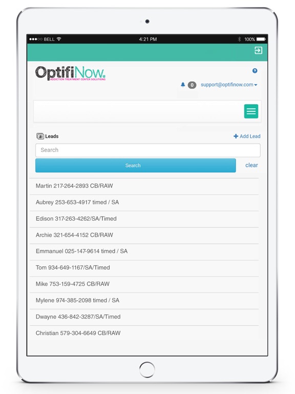 OptifiNow iPad screenshot 3 - Business app