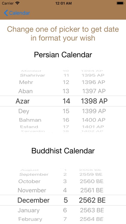 Persian and Buddhist calendar