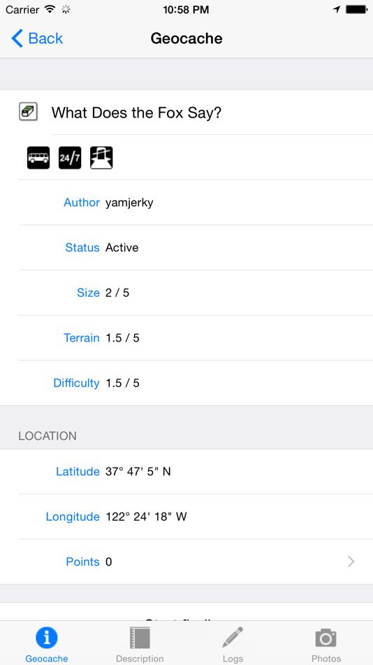 #3. GeoCaches (iOS) By: Y.Lukyanets