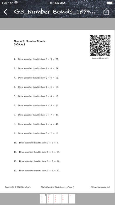 Math Practice Worksheets iPhone screenshot 4 - Education app