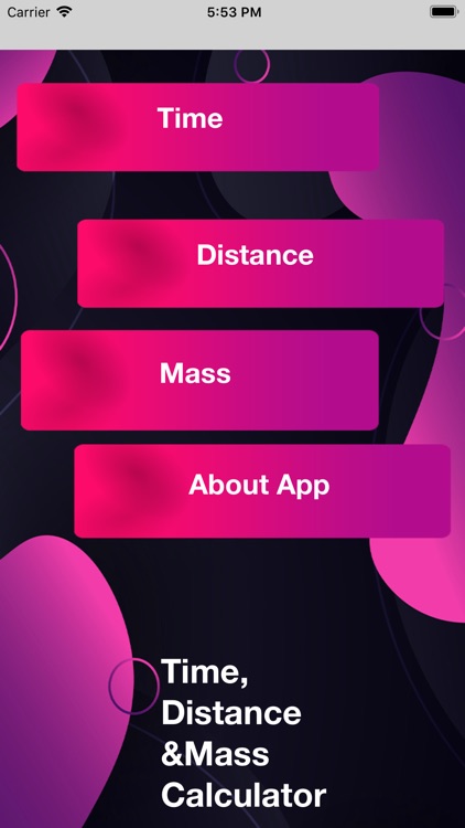 Time, Distance & Mass CalC