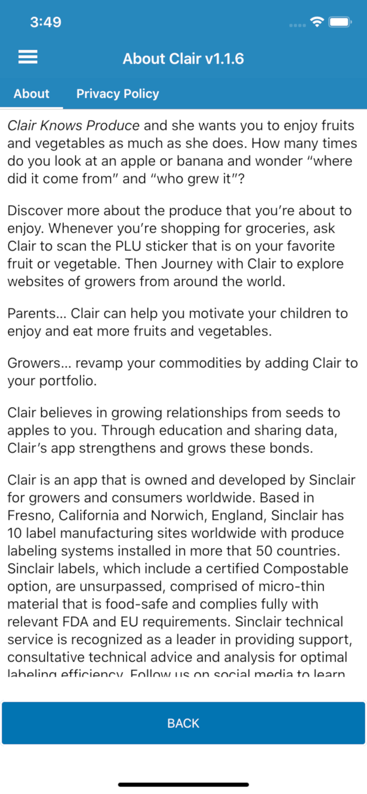 CLAIR + Produce Scanner