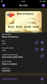 oneSafe+ password manager screenshot