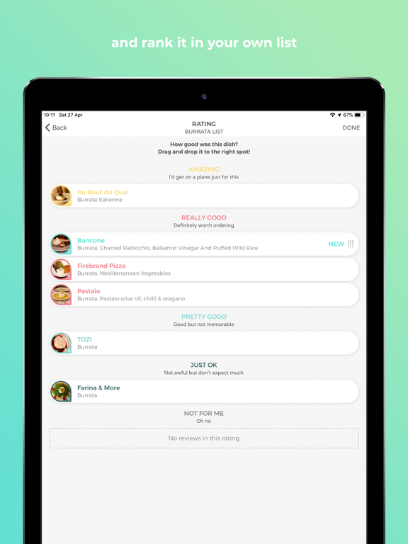 Eaten - The Food Rating App iPad screenshot 5 - Food & Drink app