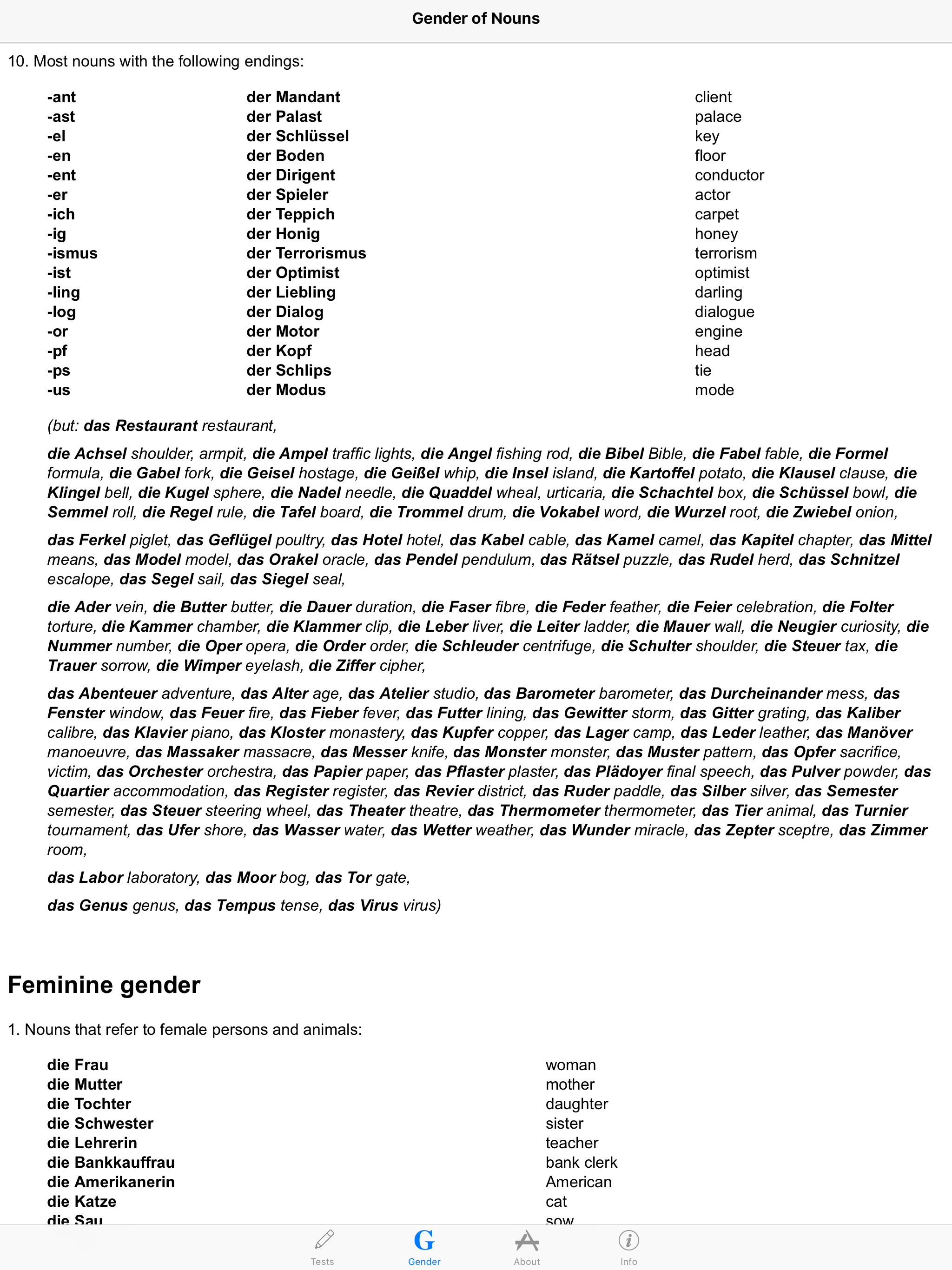 German Gender Test