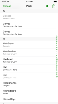 Pack - Simple Packing List screenshot 1