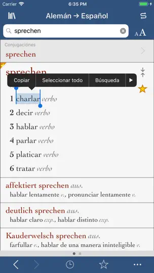 Captura de pantalla de Ultralingua Español-alemán en iPhone 1