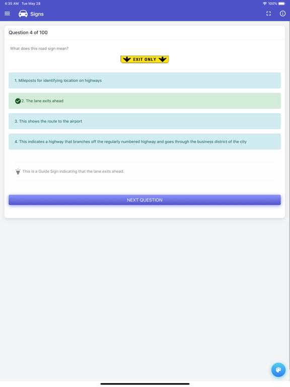 WA DMV Test iPad screenshot