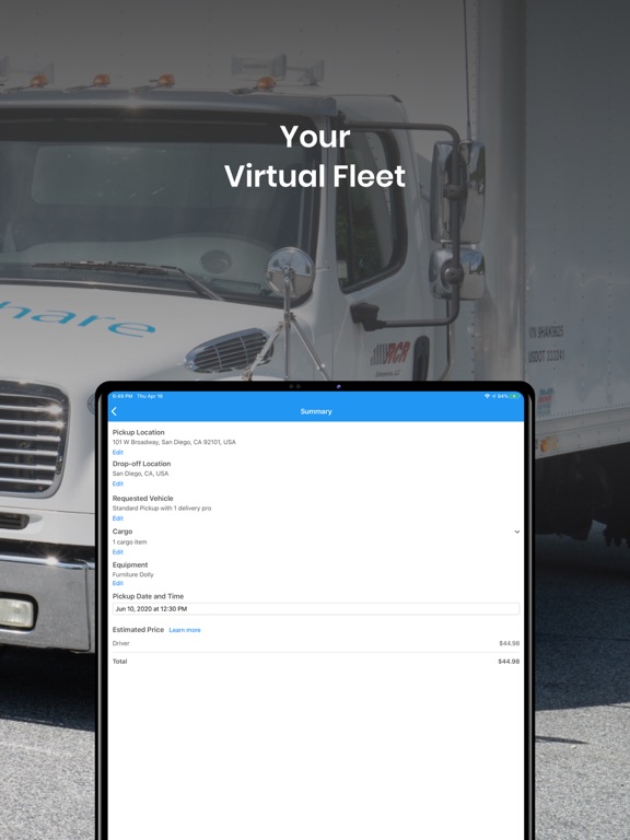 GoShare: Deliver, Move, LTL iPad screenshot 5 - Lifestyle app