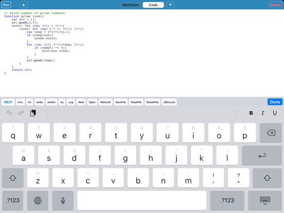 JS.Notebook iPad screenshot