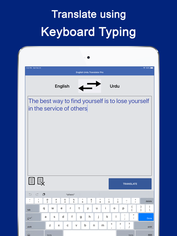 English Urdu Voice Translator iPad screenshot
