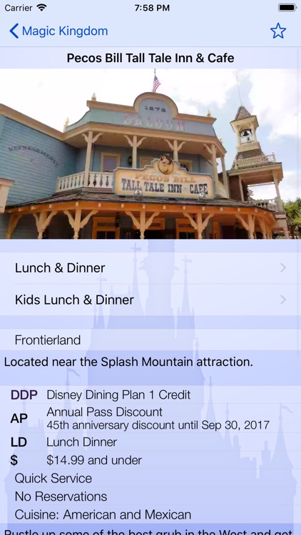 Dining for Disney World