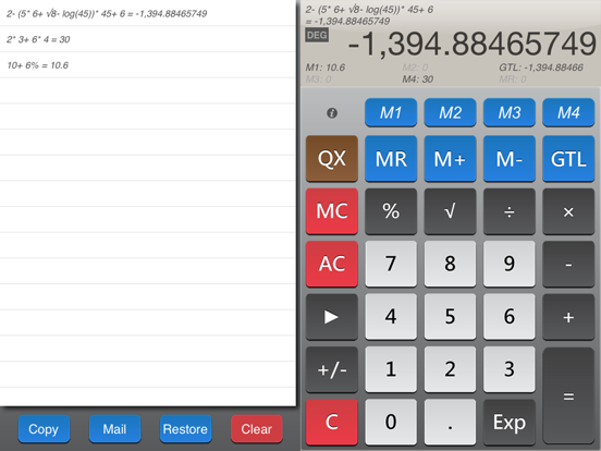 CalcQX LITE - the calculator iPad screenshot 5 - Utilities app