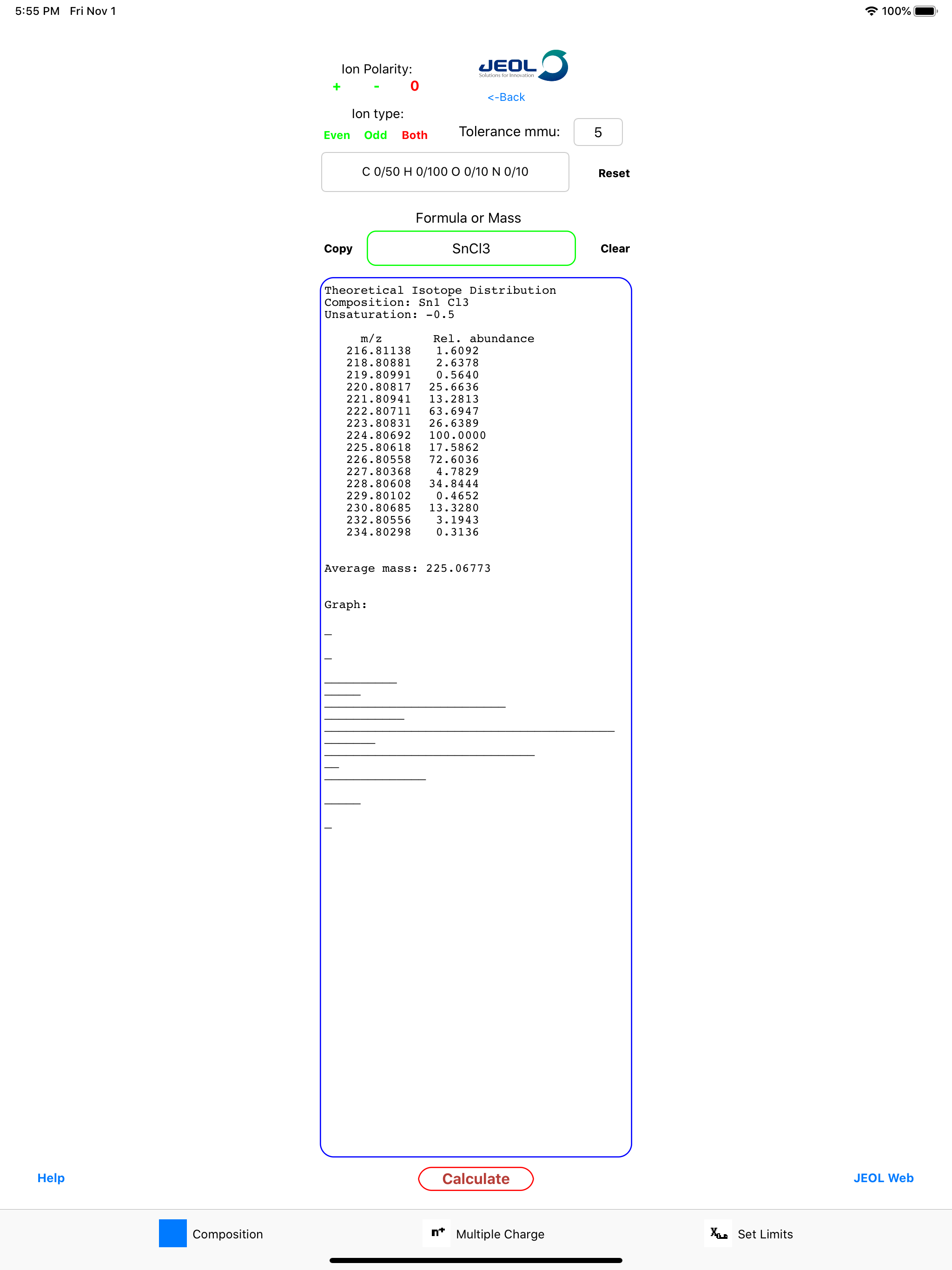 JEOL MS Calculator