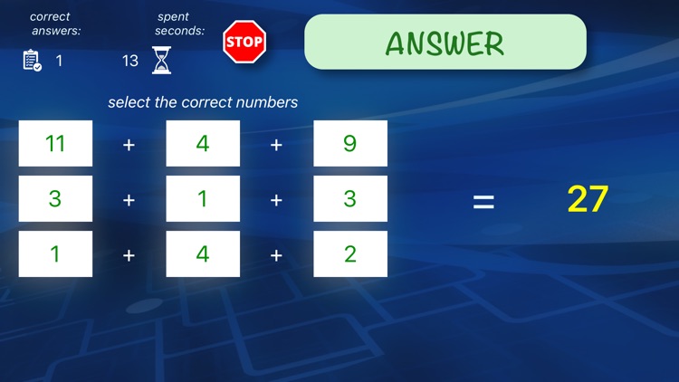 Accumulate numbers for the sum