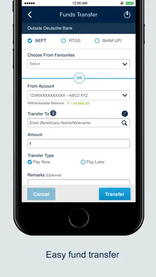 Screenshot von MyBank India-Deutsche Bank auf dem iPhone 3