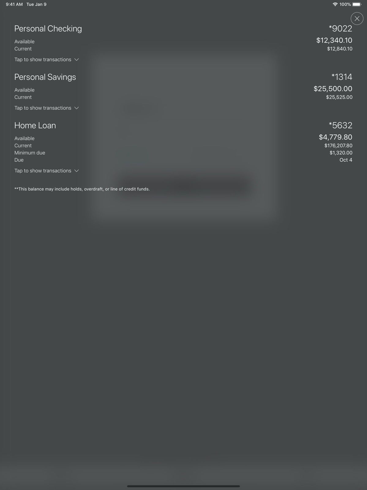 Needham Bank Mobile Banking ipad screenshot 1