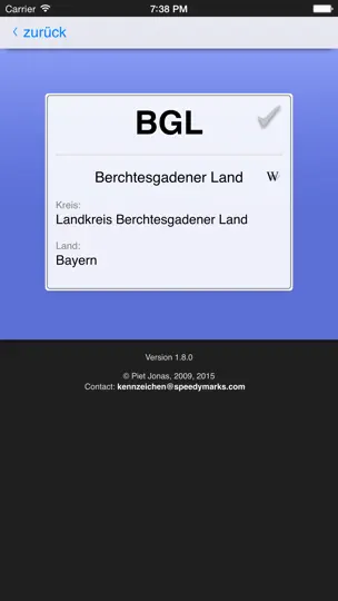 Screenshot von Autokennzeichen - Lite auf dem iPhone 3