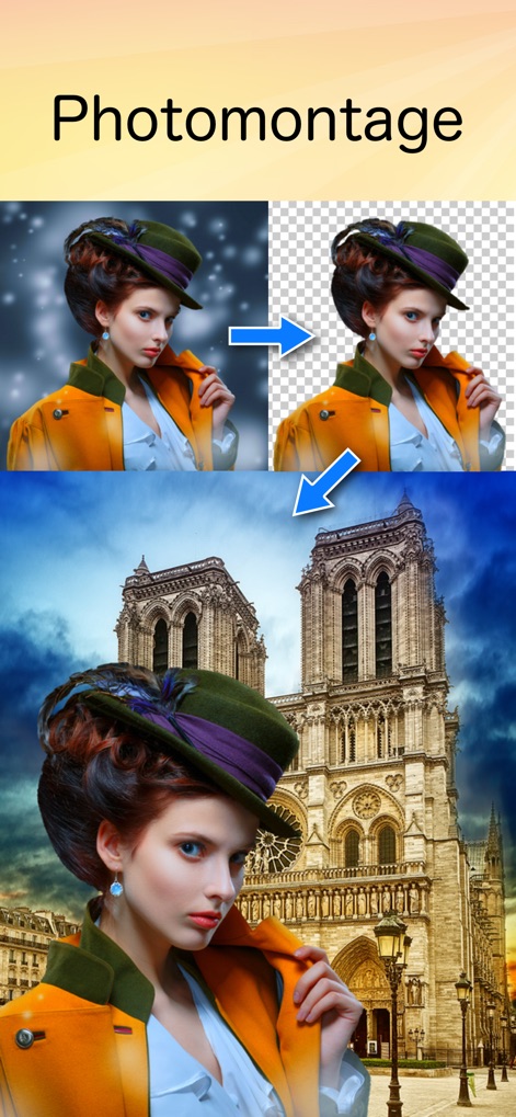 PhotoLayers - Witness how PhotoLayers enables effortless background removal and seamless image combining for stunning photomontages.