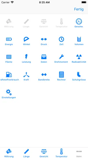 Screenshot von Einheiten & Kurse Umrechnen auf dem iPhone 5
