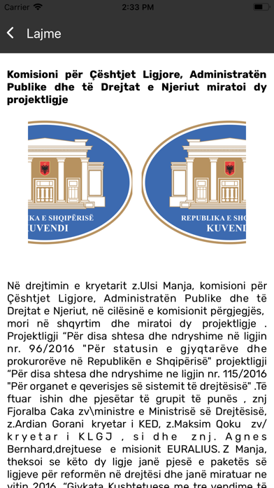 Screenshot #2 pour Kuvendi i Shqiperisë