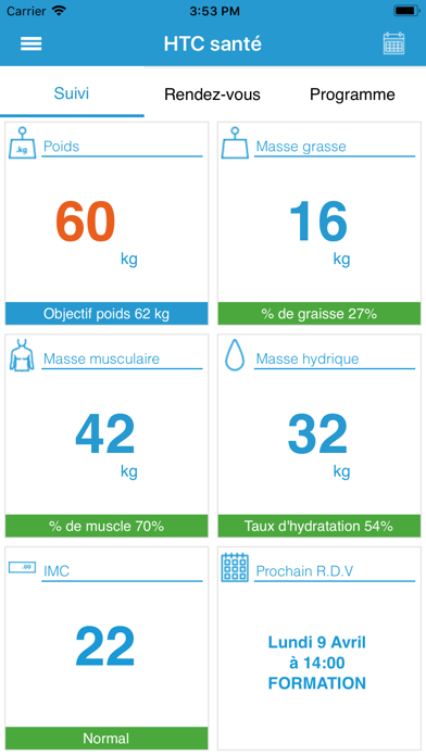 HTC Santé Screenshot