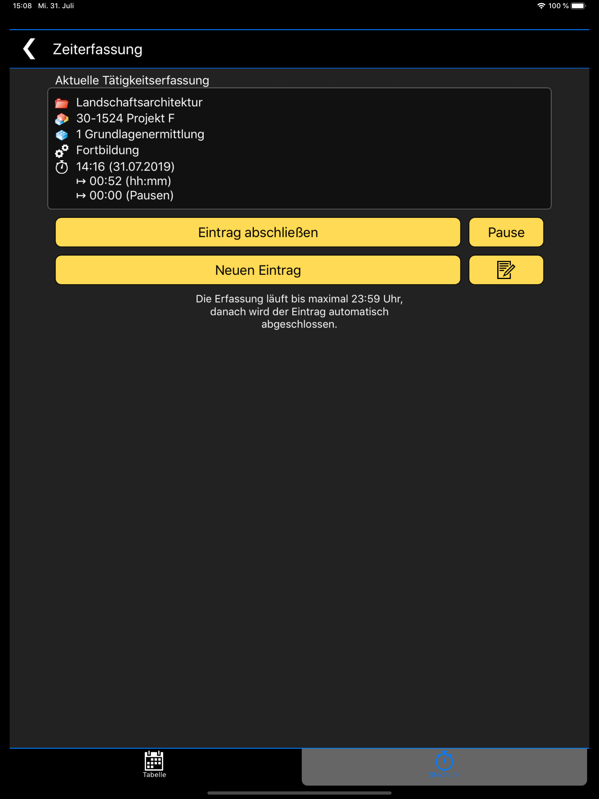 Zeiterfassung Mobile