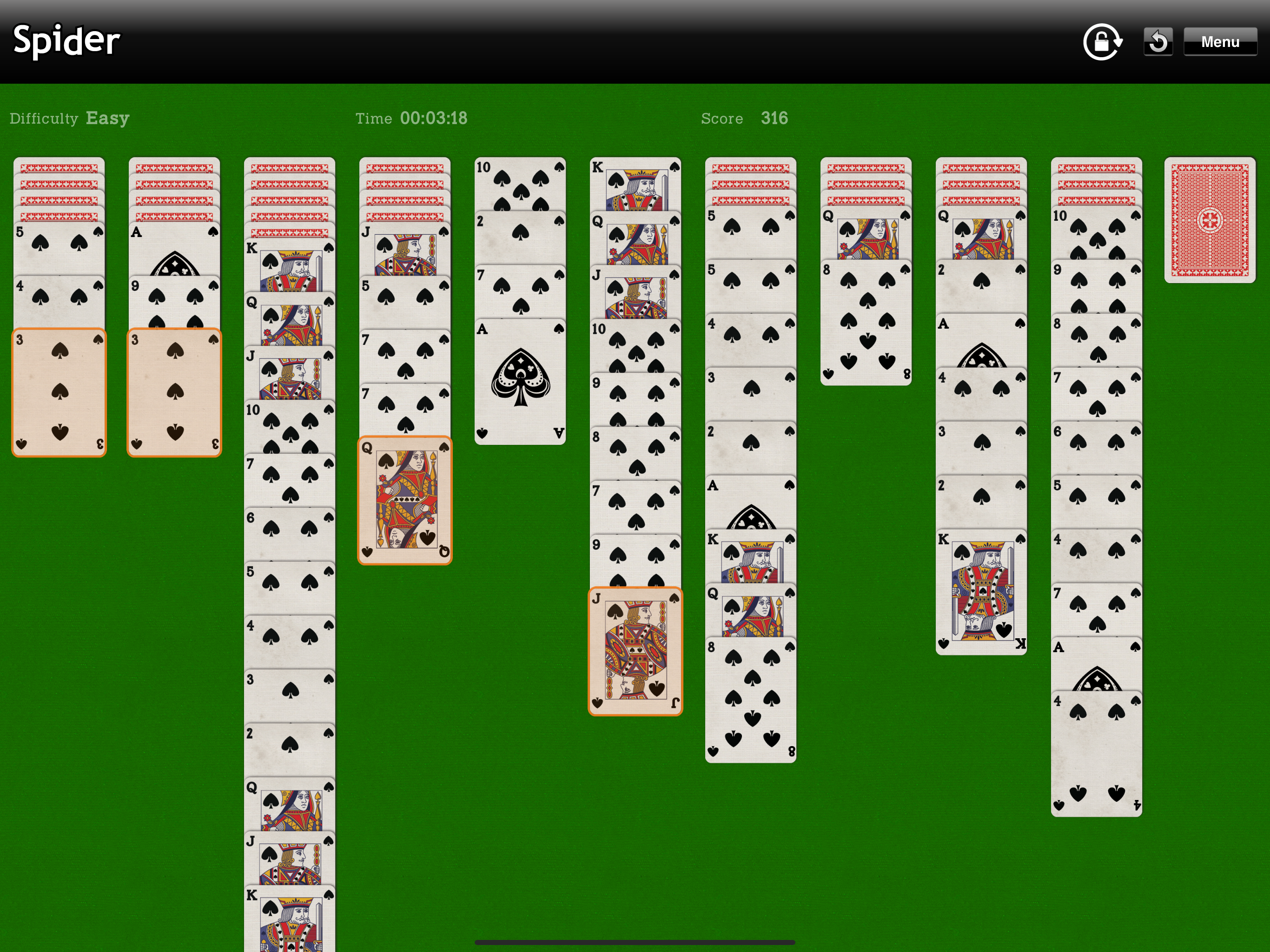 Spider Solitaire - Card Game