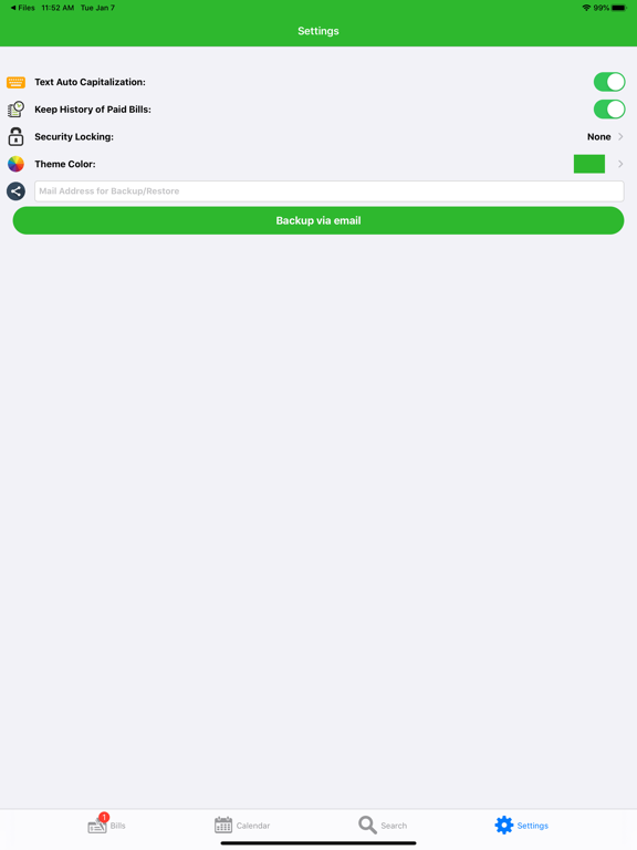 myBill$ Lite iPad screenshot 9 - Finance app