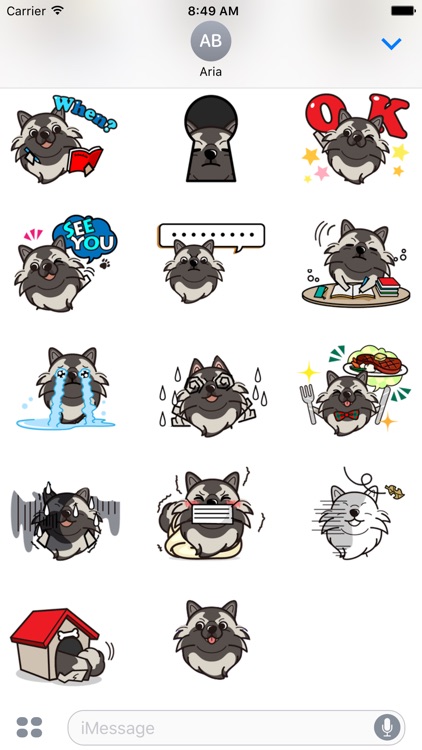 Cute Keeshond Dog Sticker screenshot-3