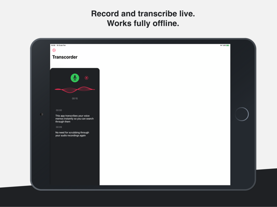Transcorder - Voice Recorder iPad screenshot