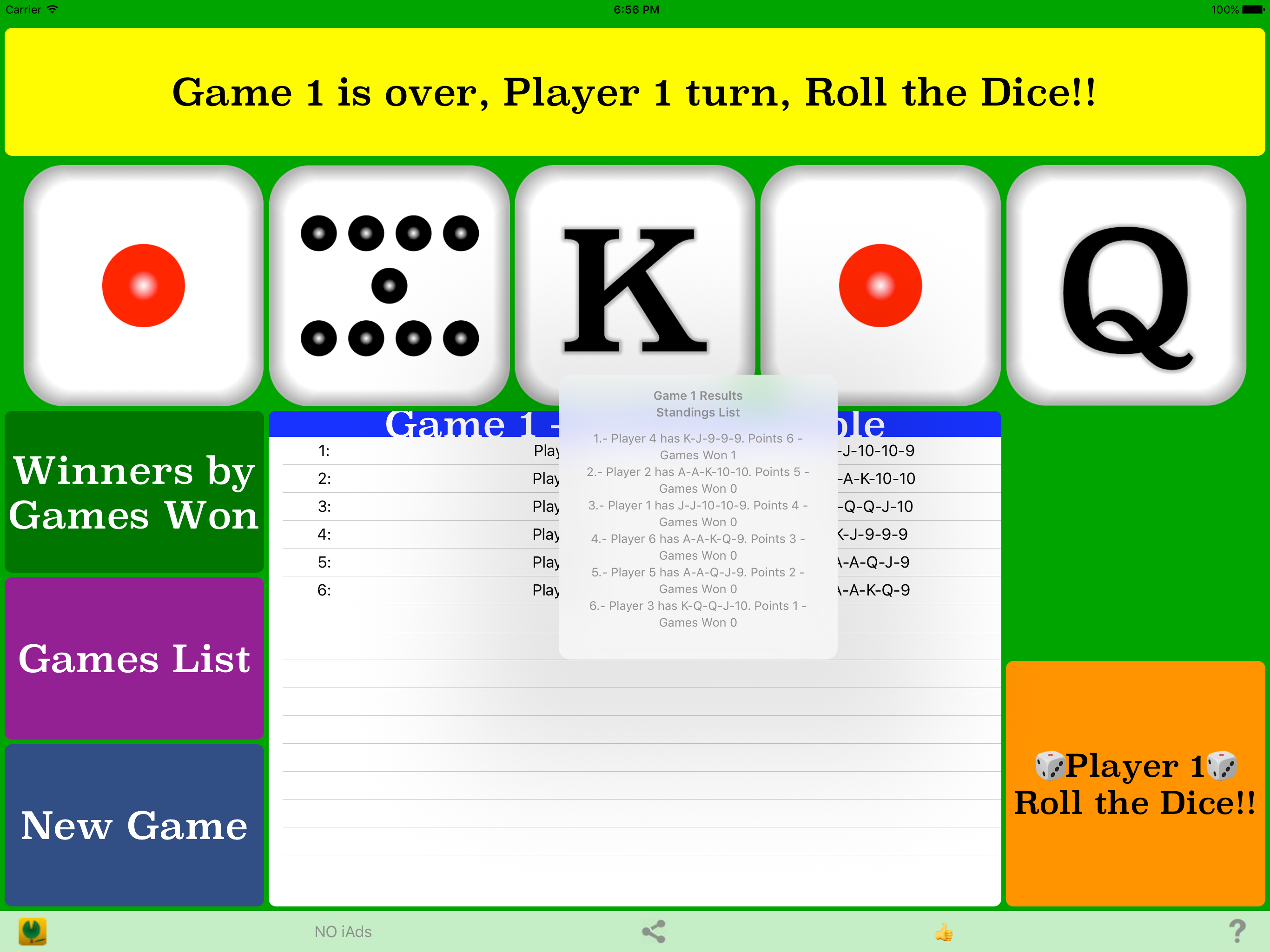 Poker Dice Minds
