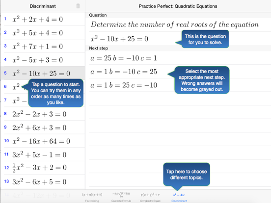 Screenshot #4 pour Practice Quadratic Equations