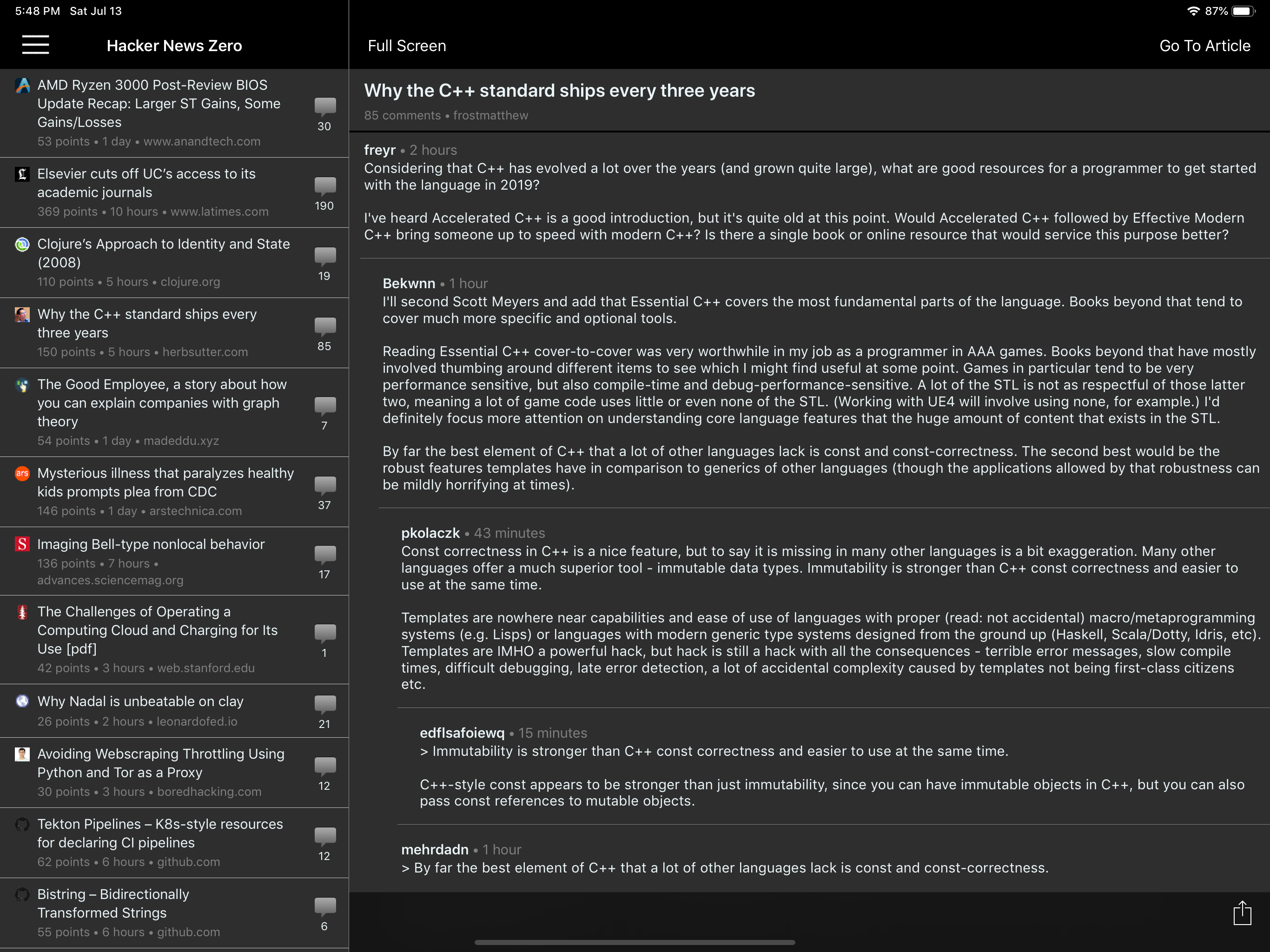 Hacker News Zero